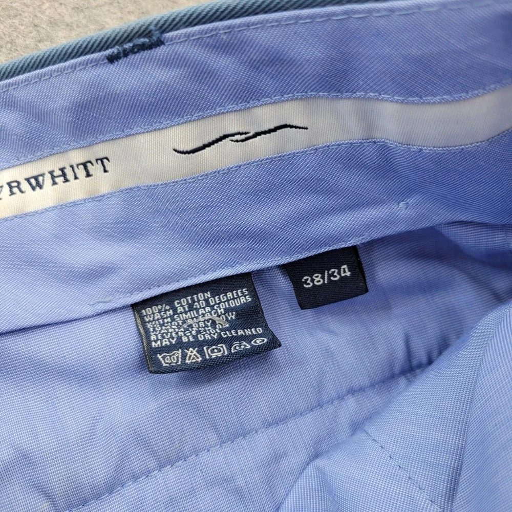 Charles Tyrwhitt Pants Mens 38x34 Blue‎ Chino 100% Cotton Straight Leg Casual
